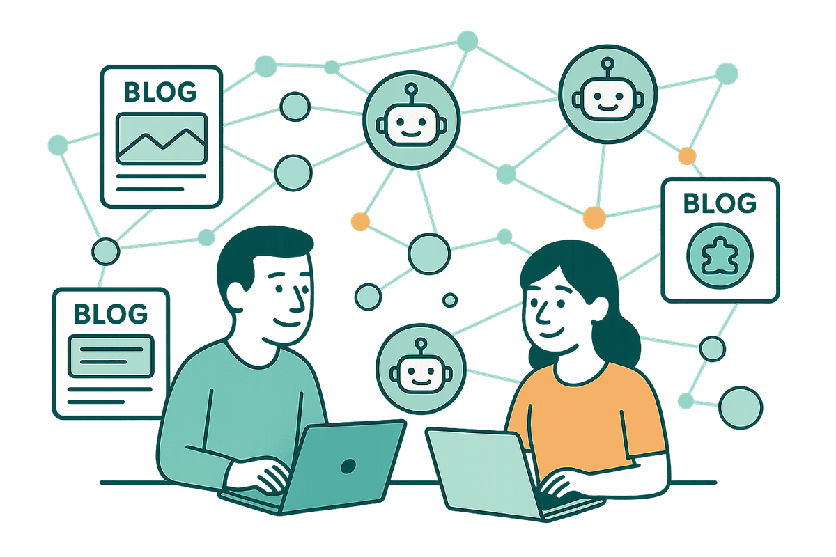 People blogging illustration