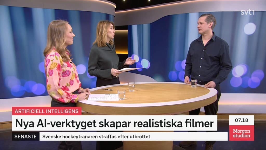 Nils Janse discussing AI on SVT Morgonstudion