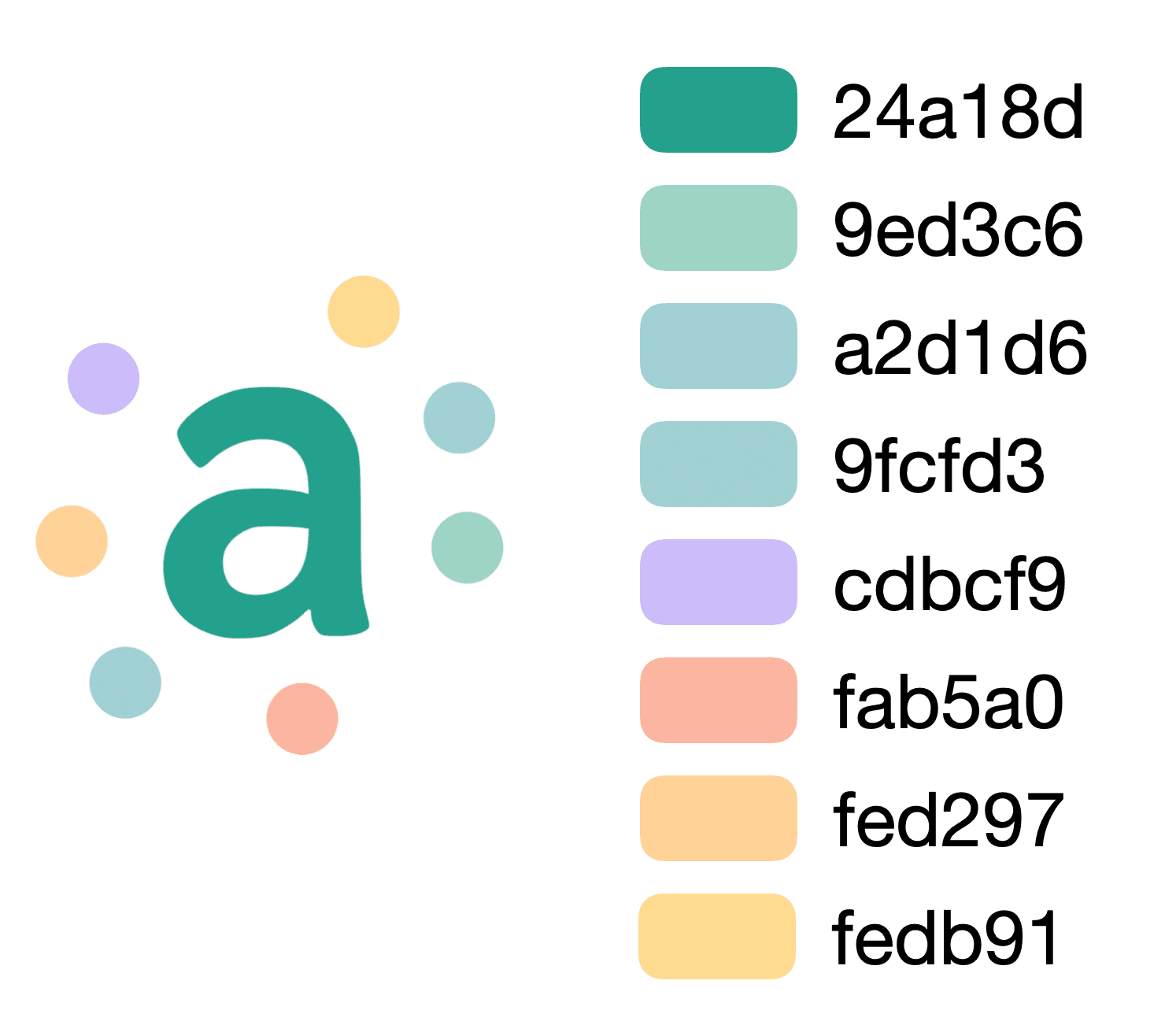 Abundly brand color palette showing the logo and color swatches