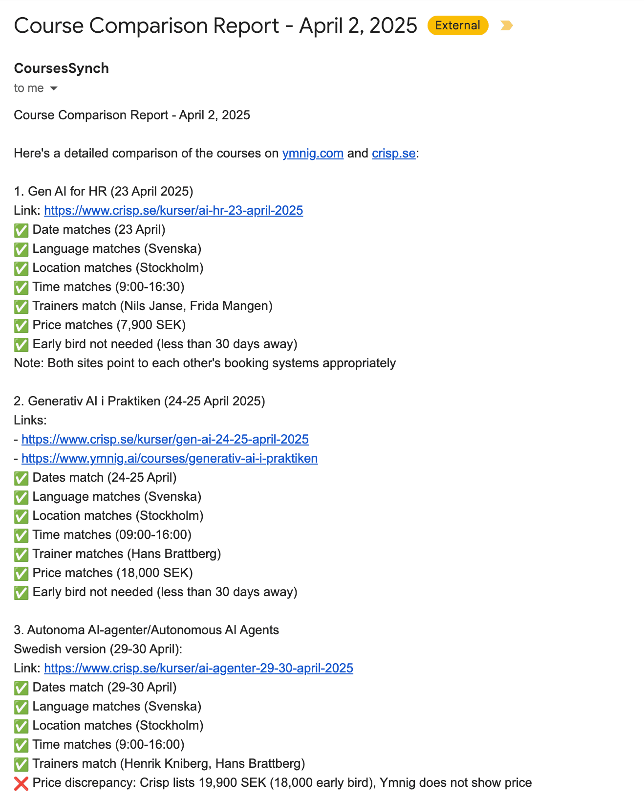 Aktuell rapport